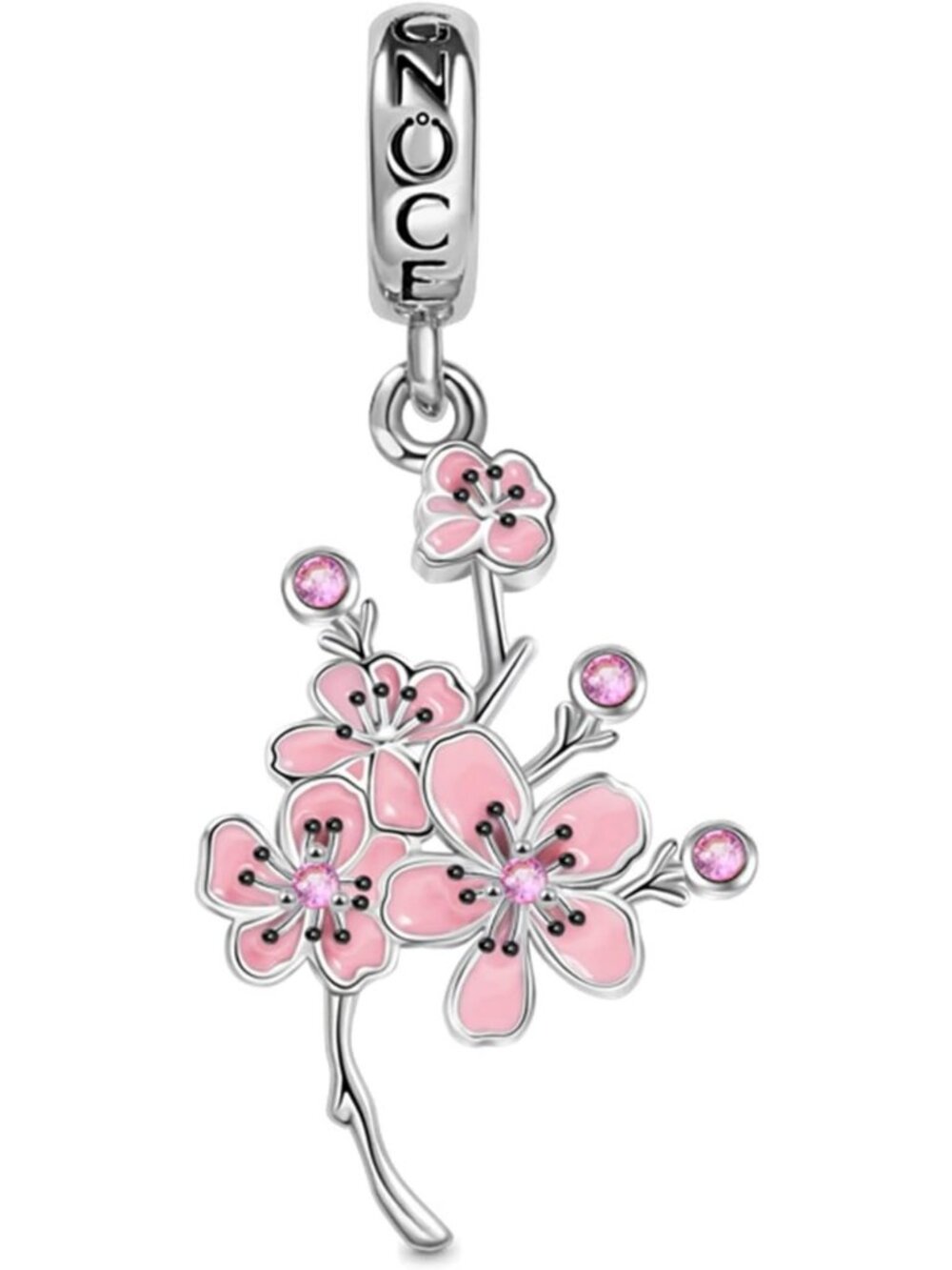 Sterling Silver Temple of Flora Dangle Charm Pendant for Women - Perfect Gift!